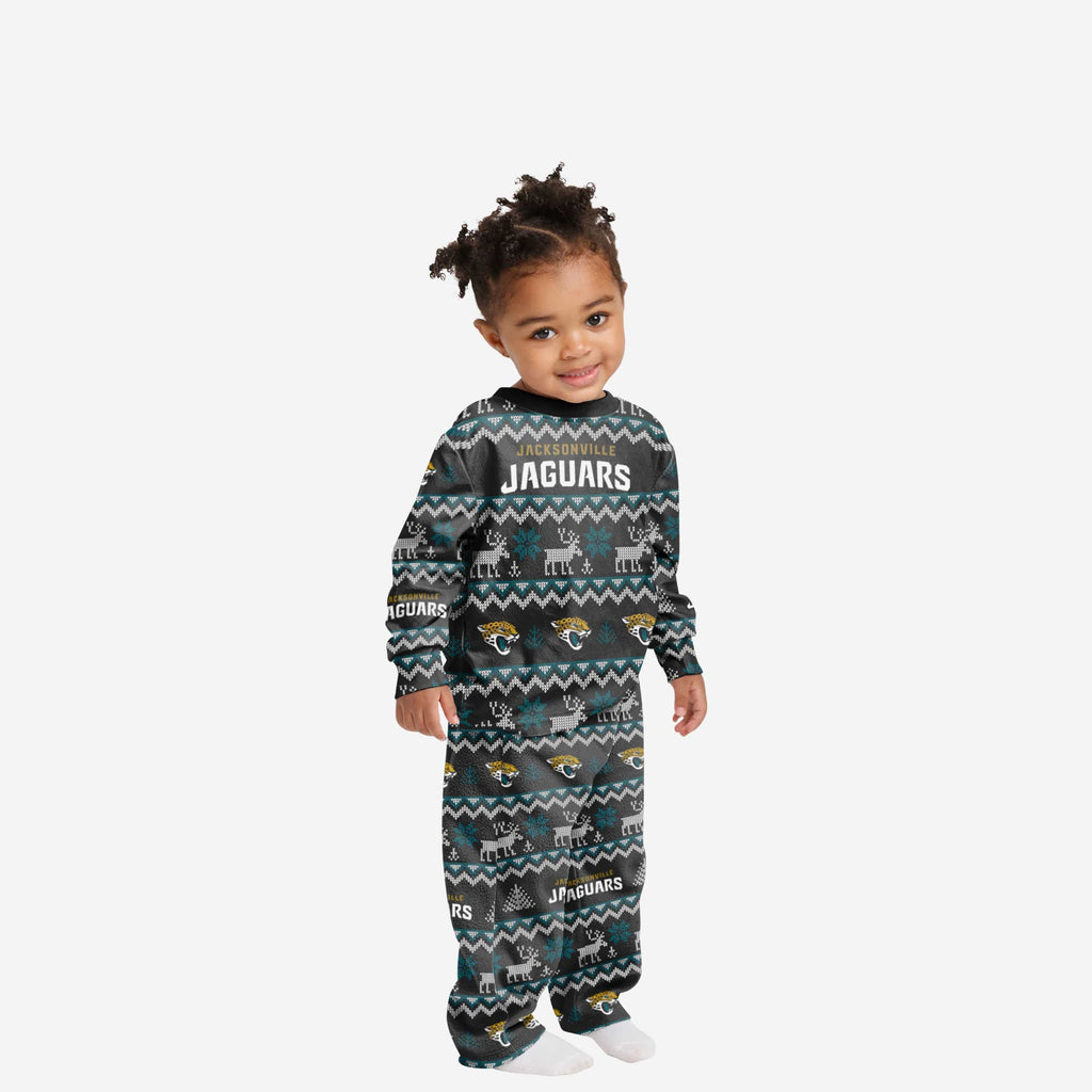 Jacksonville Jaguars Toddler Ugly Pattern Family Holiday Pajamas FOCO 2T - FOCO.com