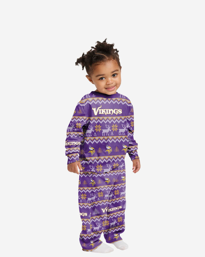 Minnesota Vikings Toddler Ugly Pattern Family Holiday Pajamas FOCO 2T - FOCO.com