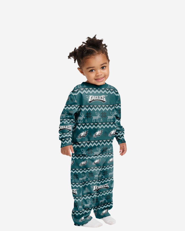 Philadelphia Eagles Toddler Ugly Pattern Family Holiday Pajamas FOCO 2T - FOCO.com