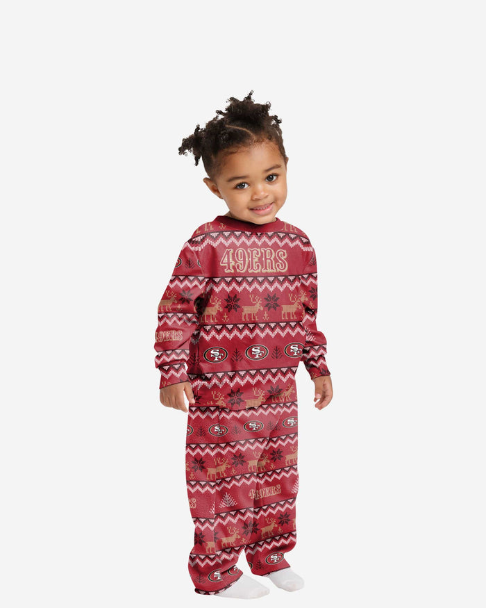 San Francisco 49ers Toddler Ugly Pattern Family Holiday Pajamas FOCO 2T - FOCO.com