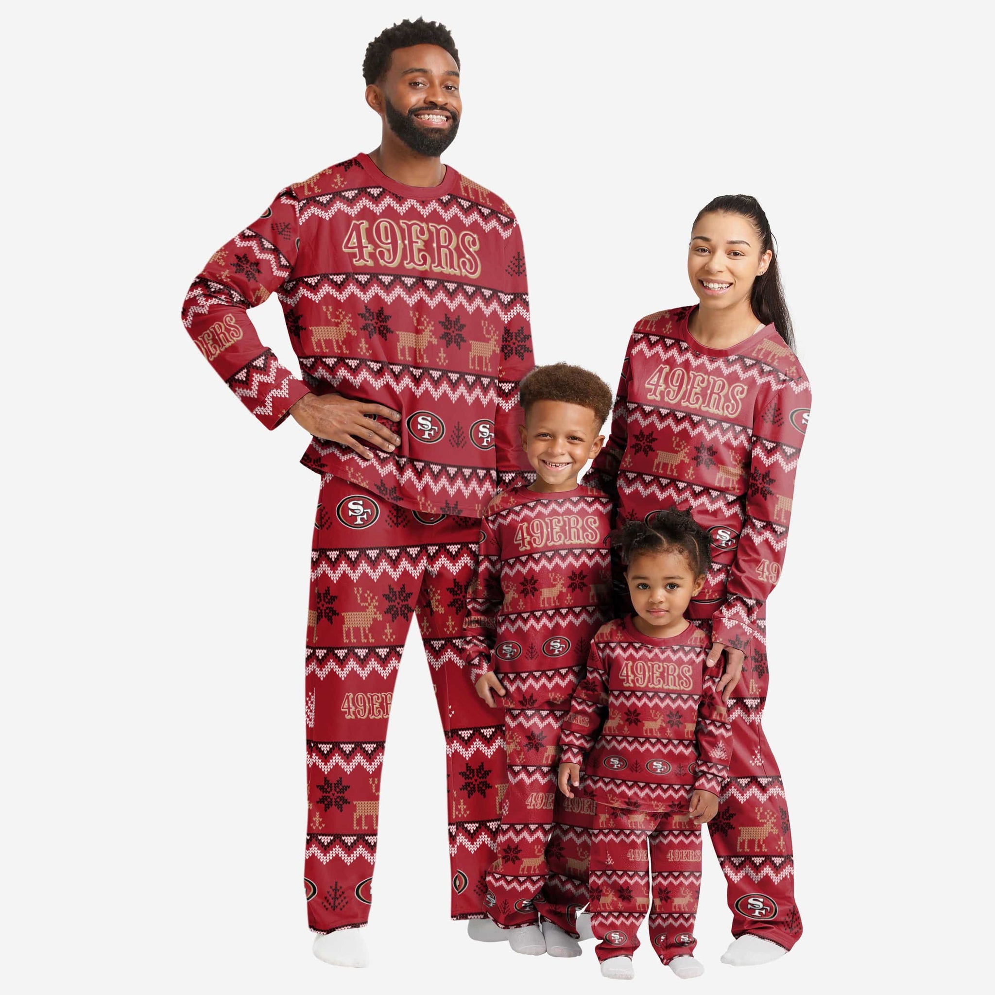 San Francisco 49ers Toddler Ugly Pattern Family Holiday Pajamas FOCO