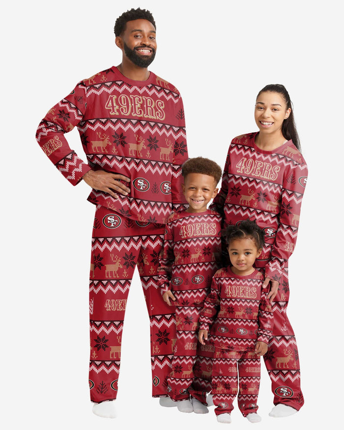 San Francisco 49ers Toddler Ugly Pattern Family Holiday Pajamas FOCO - FOCO.com