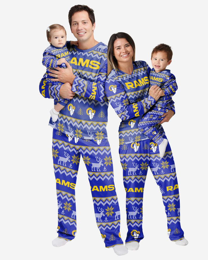 Los Angeles Rams Toddler Ugly Pattern Family Holiday Pajamas FOCO - FOCO.com