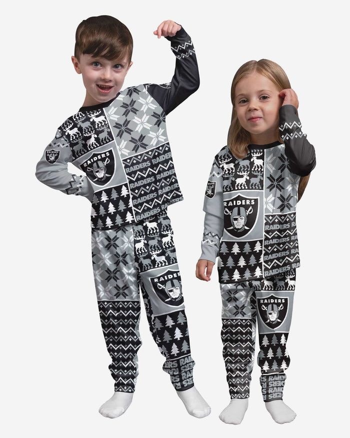 Las Vegas Raiders Toddler Busy Block Family Holiday Pajamas FOCO 2T - FOCO.com