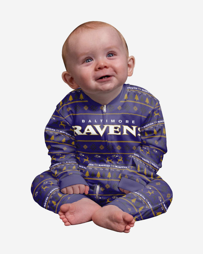 Baltimore Ravens Infant Family Holiday Pajamas FOCO 12 mo - FOCO.com