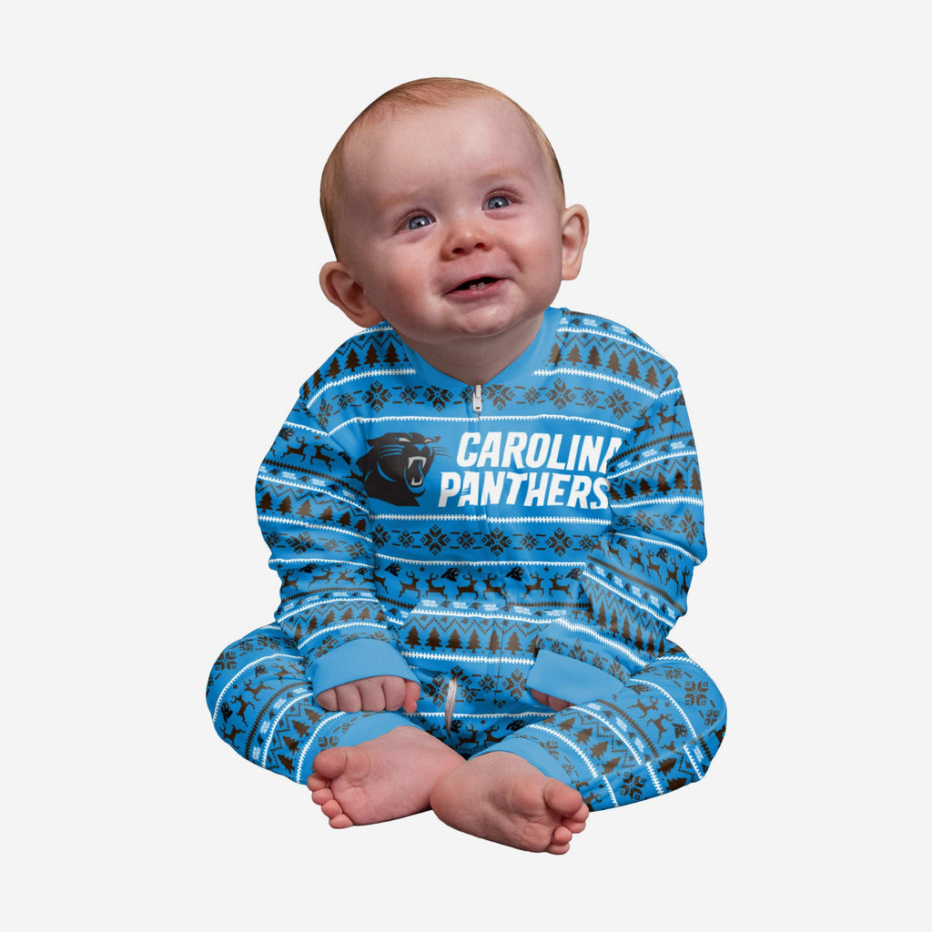 Carolina Panthers Infant Family Holiday Pajamas FOCO 12 mo - FOCO.com