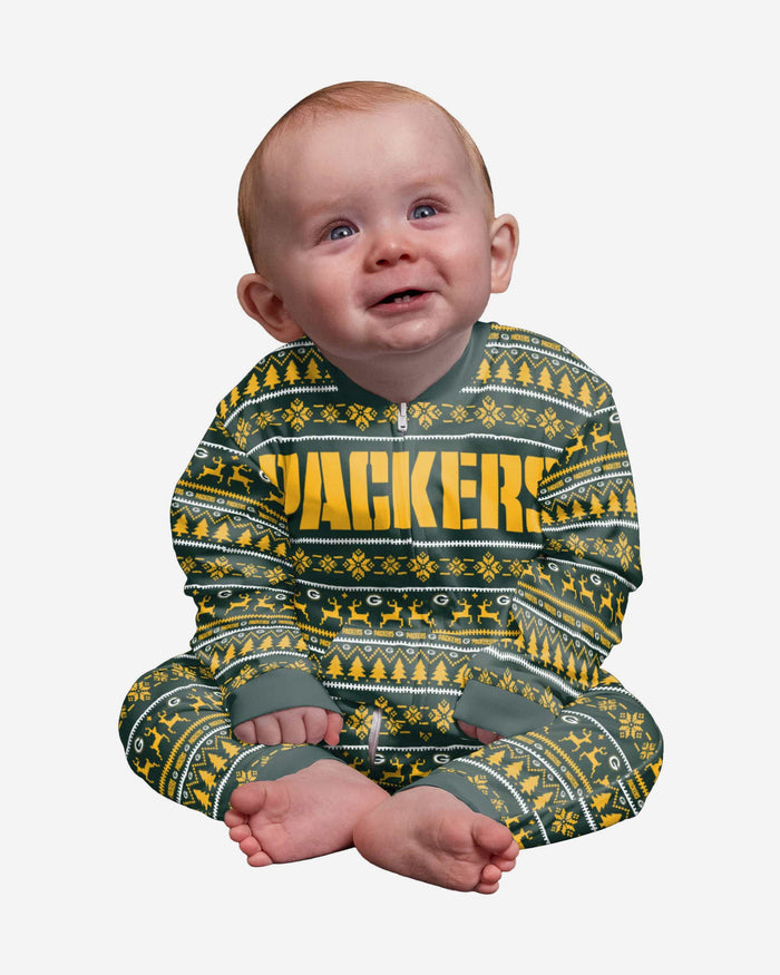 Green Bay Packers Infant Family Holiday Pajamas FOCO 12 mo - FOCO.com