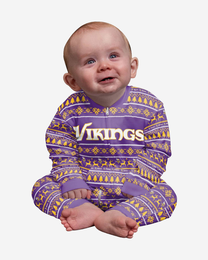 Minnesota Vikings Infant Family Holiday Pajamas FOCO 12 mo - FOCO.com