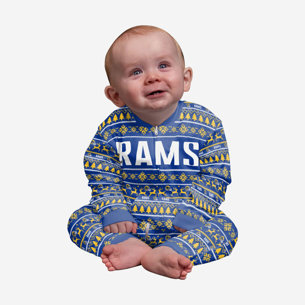 Los Angeles Rams Infant Family Holiday Pajamas FOCO
