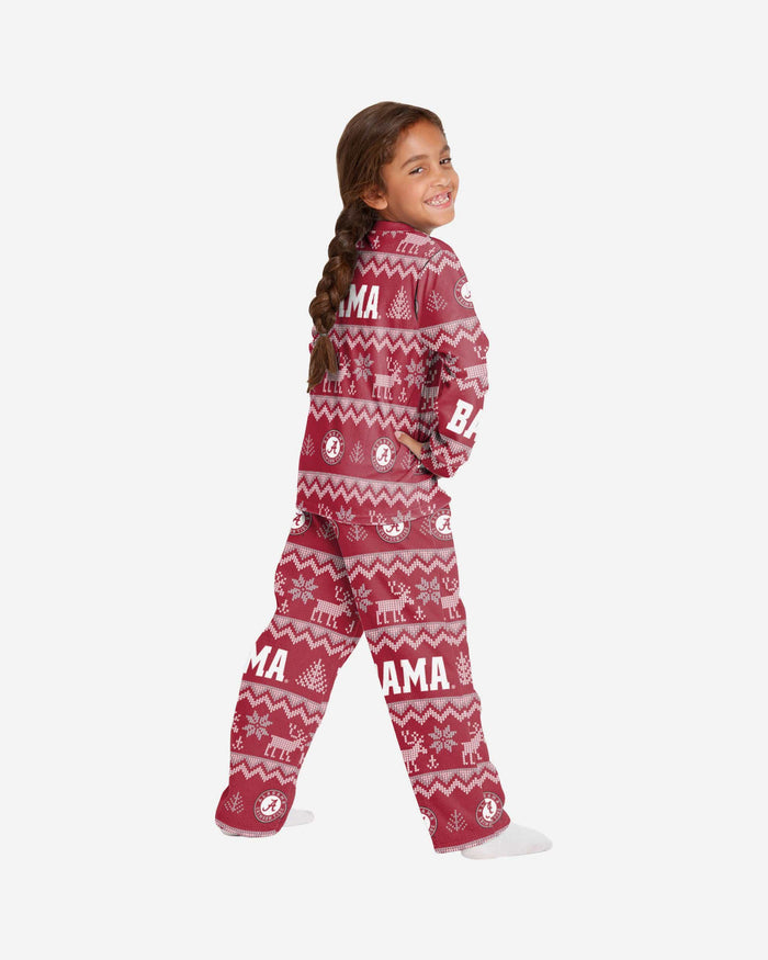 Alabama Crimson Tide Youth Ugly Pattern Family Holiday Pajamas FOCO - FOCO.com