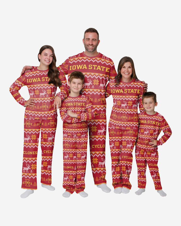 Iowa State Cyclones Youth Ugly Pattern Family Holiday Pajamas FOCO - FOCO.com