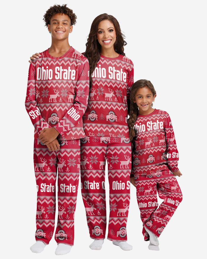 Ohio State Buckeyes Youth Ugly Pattern Family Holiday Pajamas FOCO - FOCO.com