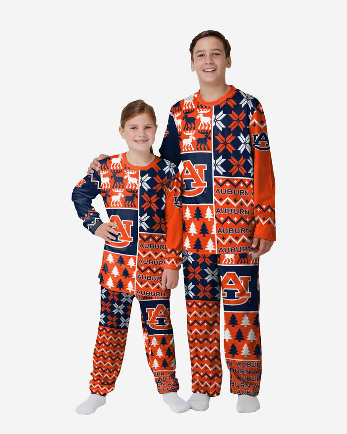 Auburn Tigers Youth Busy Block Family Holiday Pajamas FOCO 4 - FOCO.com