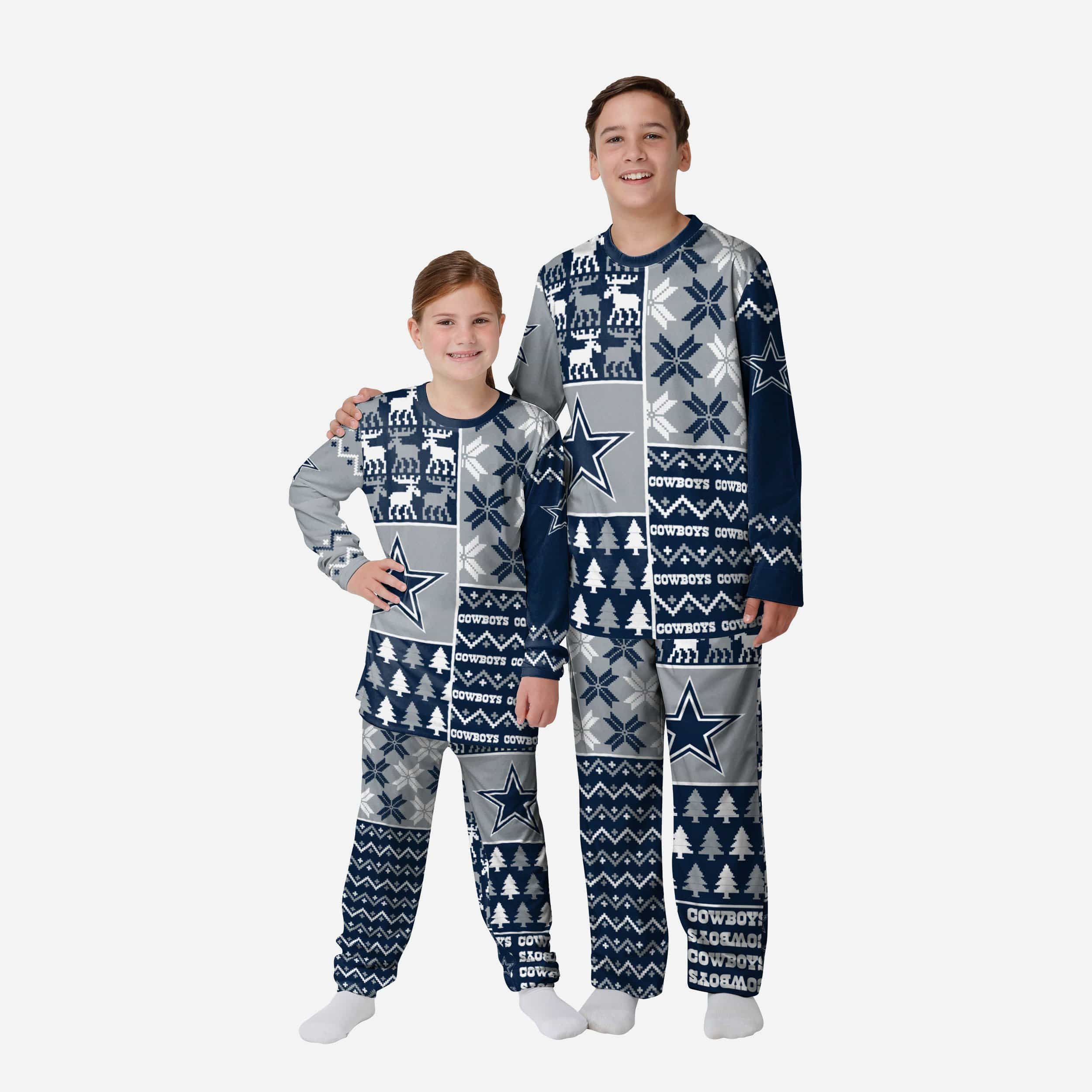 Dallas Cowboys Youth Busy Block Family Holiday Pajamas
