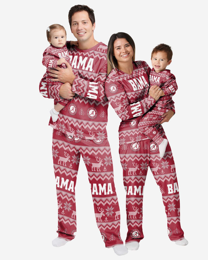 Alabama Crimson Tide Infant Ugly Pattern Family Holiday Pajamas FOCO - FOCO.com