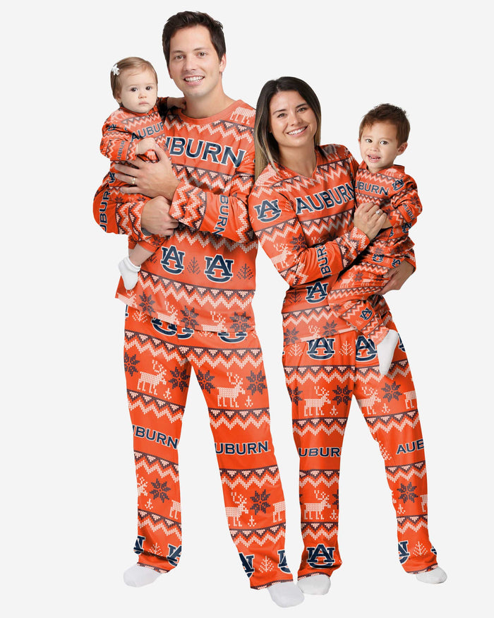 Auburn Tigers Infant Ugly Pattern Family Holiday Pajamas FOCO - FOCO.com