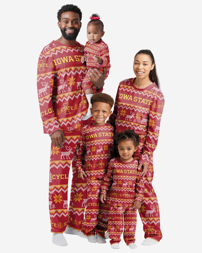 Iowa State Cyclones Infant Ugly Pattern Family Holiday Pajamas FOCO - FOCO.com
