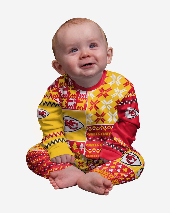 Kansas City Chiefs Infant Busy Block Family Holiday Pajamas FOCO 12 mo - FOCO.com