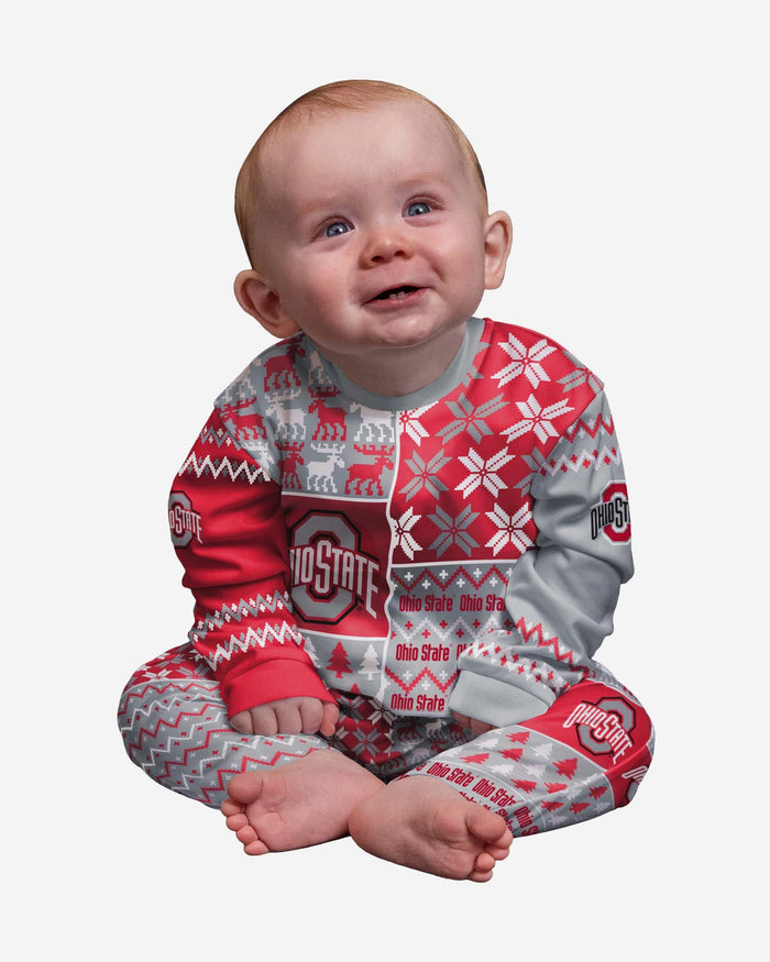 Ohio State Buckeyes Infant Busy Block Family Holiday Pajamas FOCO 12 mo - FOCO.com