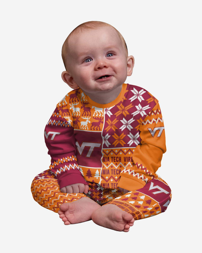 Virginia Tech Hokies Infant Busy Block Family Holiday Pajamas FOCO 12 mo - FOCO.com