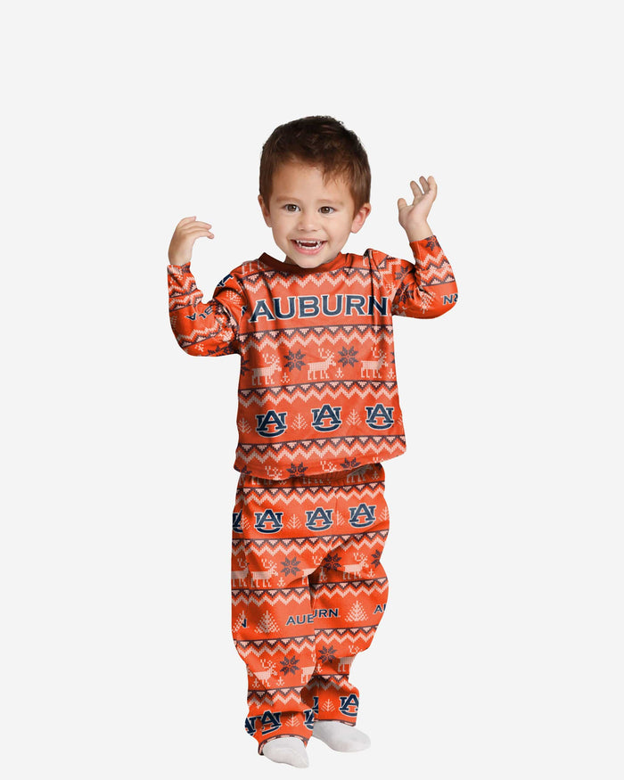 Auburn Tigers Toddler Ugly Pattern Family Holiday Pajamas FOCO 2T - FOCO.com