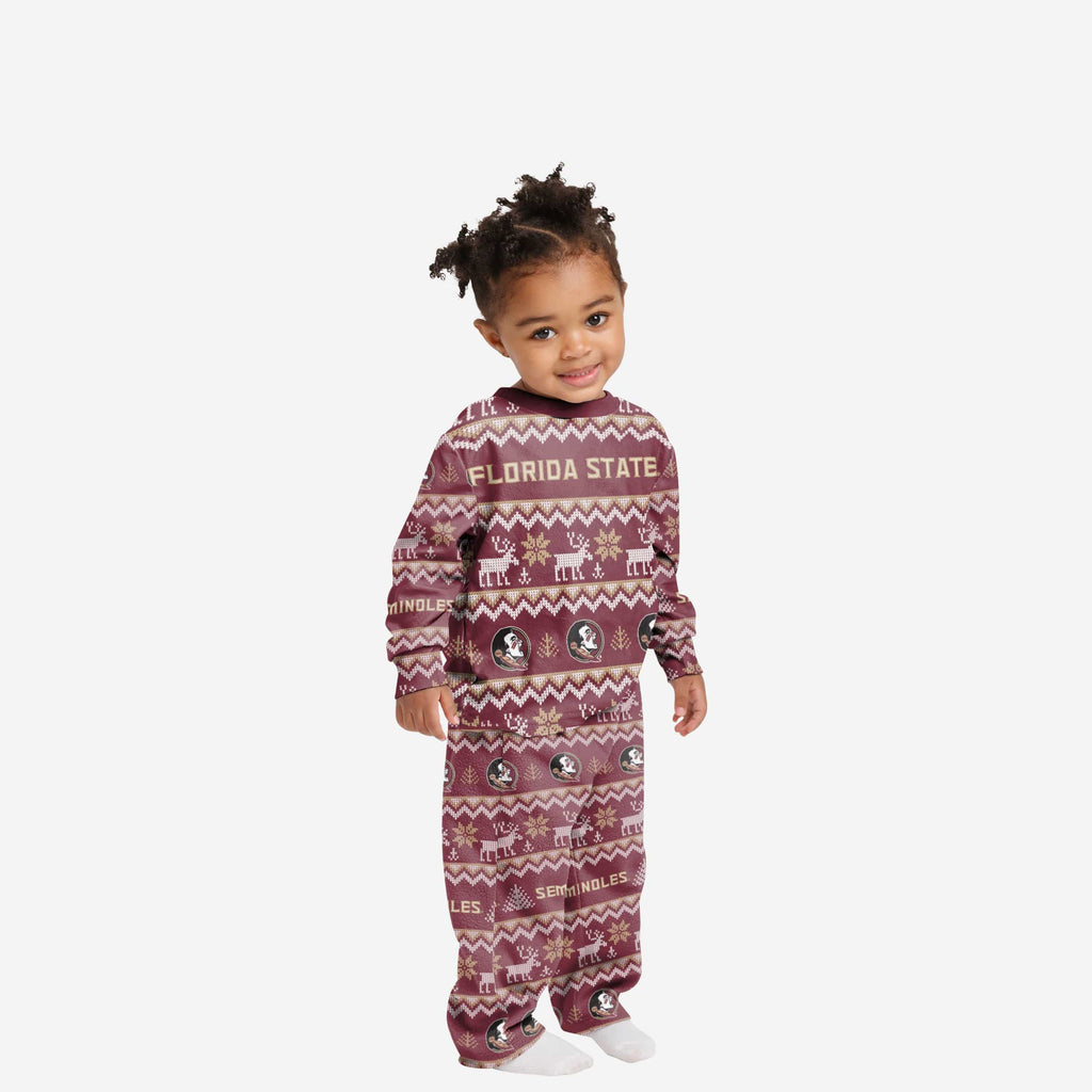 Florida State Seminoles Toddler Ugly Pattern Family Holiday Pajamas FOCO 2T - FOCO.com