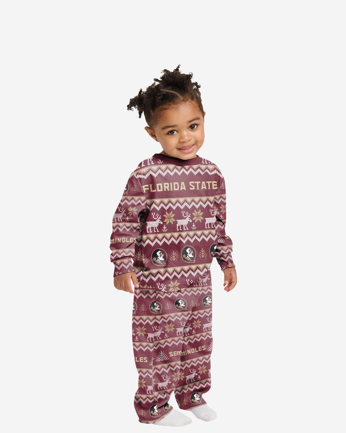 Florida State Seminoles Toddler Ugly Pattern Family Holiday Pajamas FOCO 2T - FOCO.com