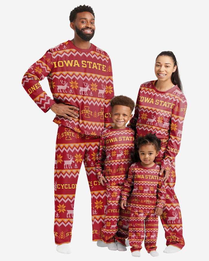 Iowa State Cyclones Toddler Ugly Pattern Family Holiday Pajamas FOCO - FOCO.com