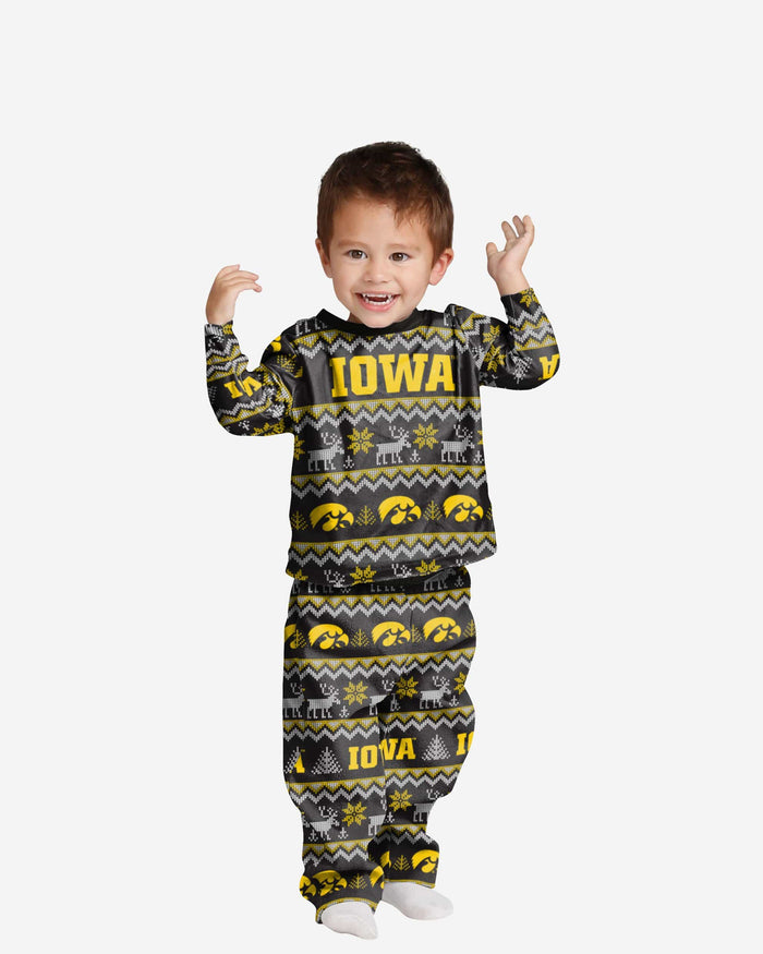 Iowa Hawkeyes Toddler Ugly Pattern Family Holiday Pajamas FOCO 2T - FOCO.com