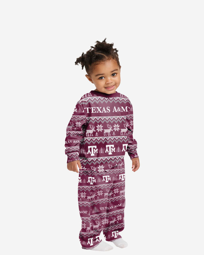Texas A&M Aggies Toddler Ugly Pattern Family Holiday Pajamas FOCO 2T - FOCO.com