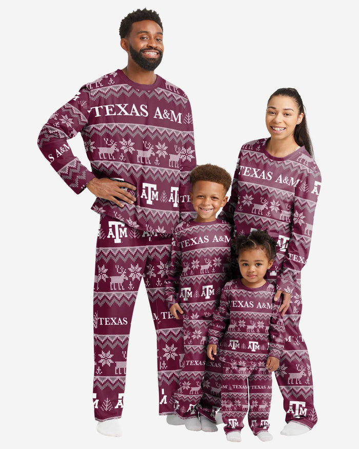 Texas A&M Aggies Toddler Ugly Pattern Family Holiday Pajamas FOCO - FOCO.com