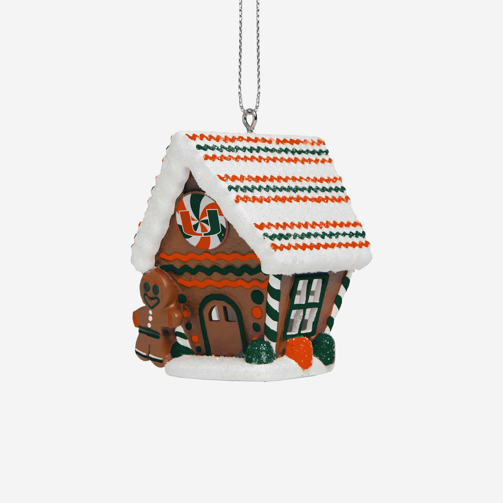 Miami Hurricanes Gingerbread House Ornament FOCO - FOCO.com