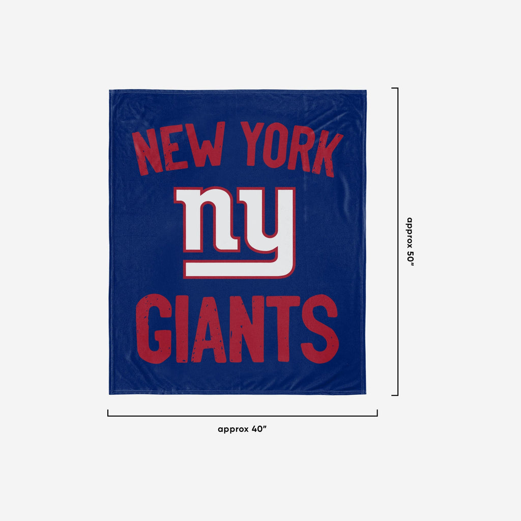New York Giants Throw Blanket With Plush Bear FOCO