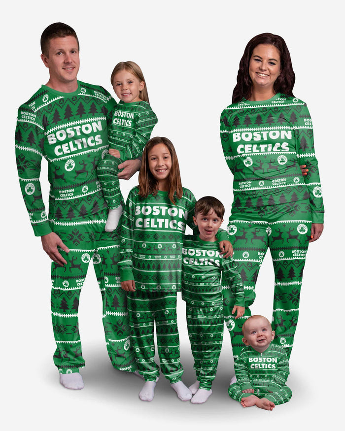 Boston Celtics Youth Family Holiday Pajamas FOCO - FOCO.com