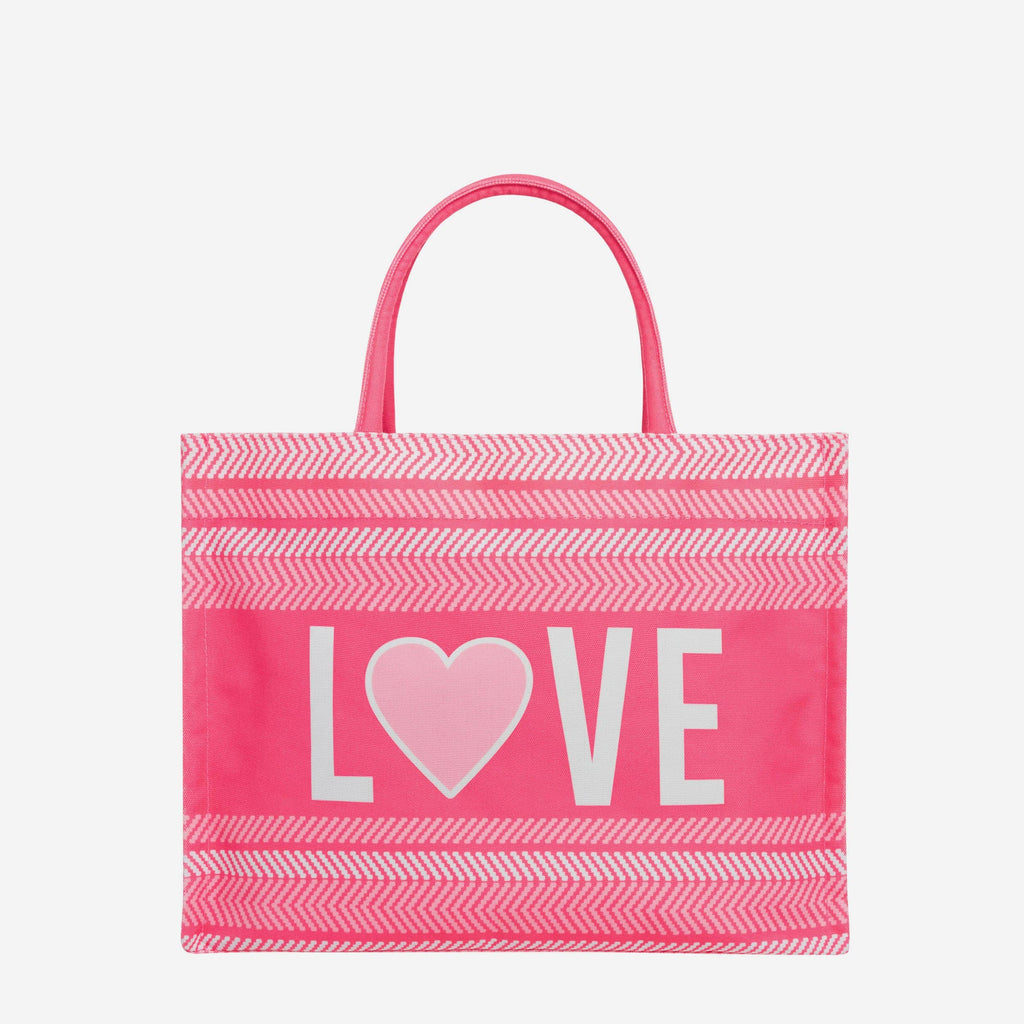 Love Print Stitch Pattern Canvas Tote Bag FOCO - FOCO.com