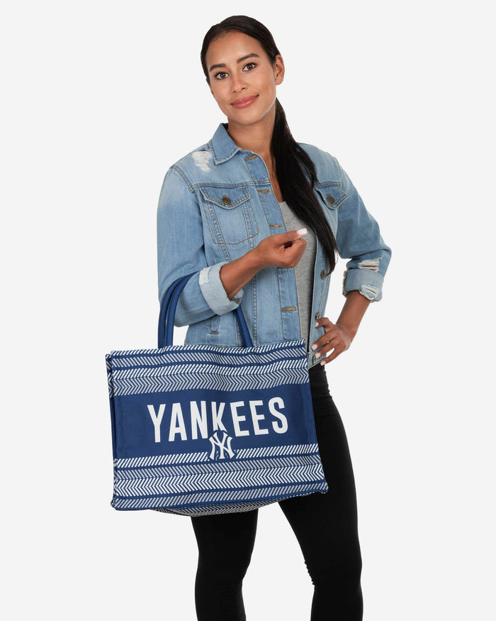 New York Yankees Stitch Pattern Canvas Tote Bag FOCO - FOCO.com
