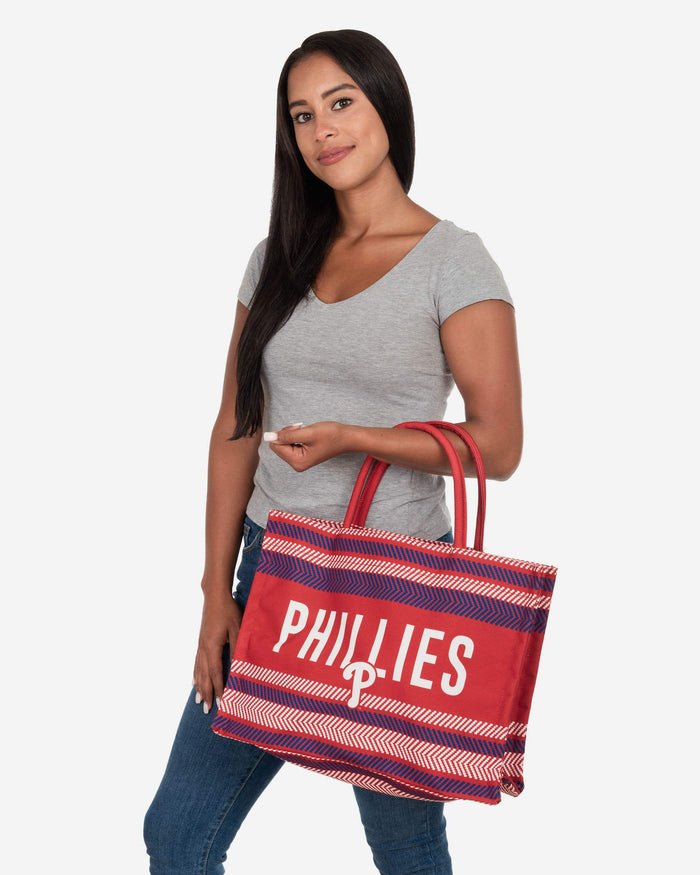 Philadelphia Phillies Stitch Pattern Canvas Tote Bag FOCO - FOCO.com