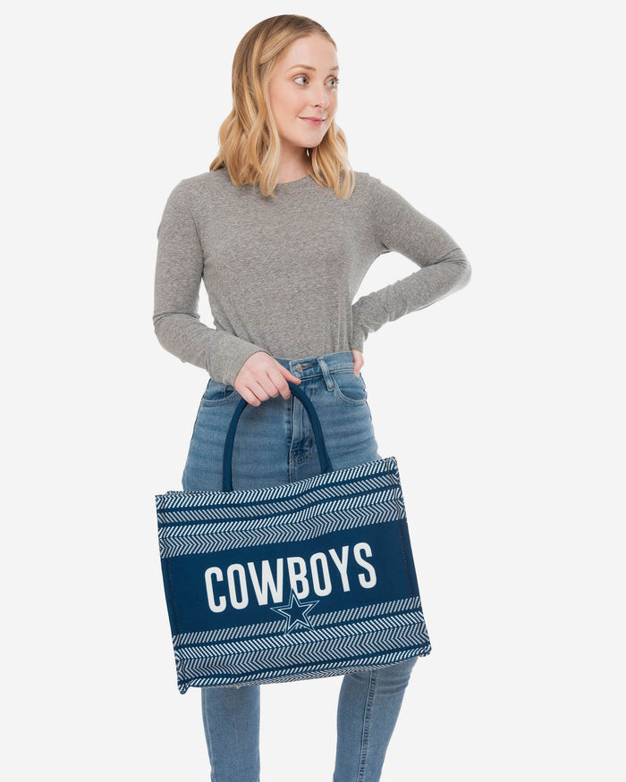 Dallas Cowboys Stitch Pattern Canvas Tote Bag FOCO - FOCO.com