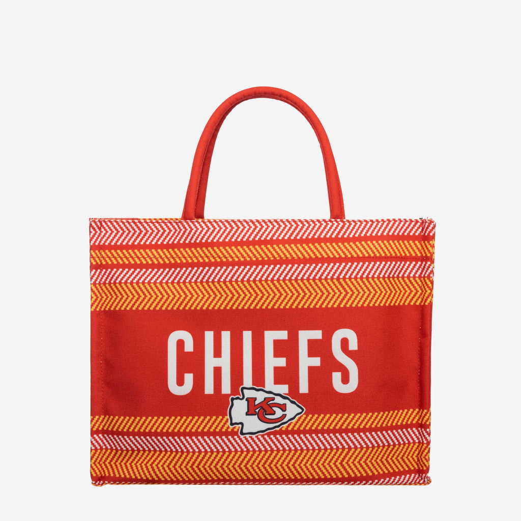 Kansas City Chiefs Stitch Pattern Canvas Tote Bag FOCO - FOCO.com