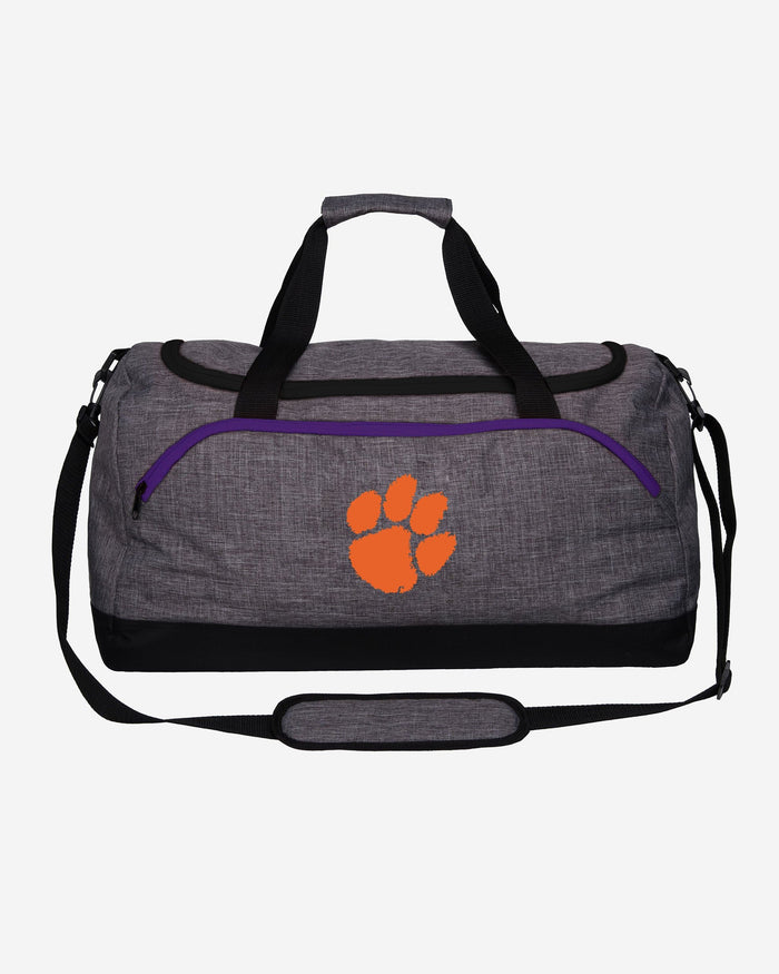 Clemson Tigers Heather Grey Bold Color Duffle Bag FOCO - FOCO.com