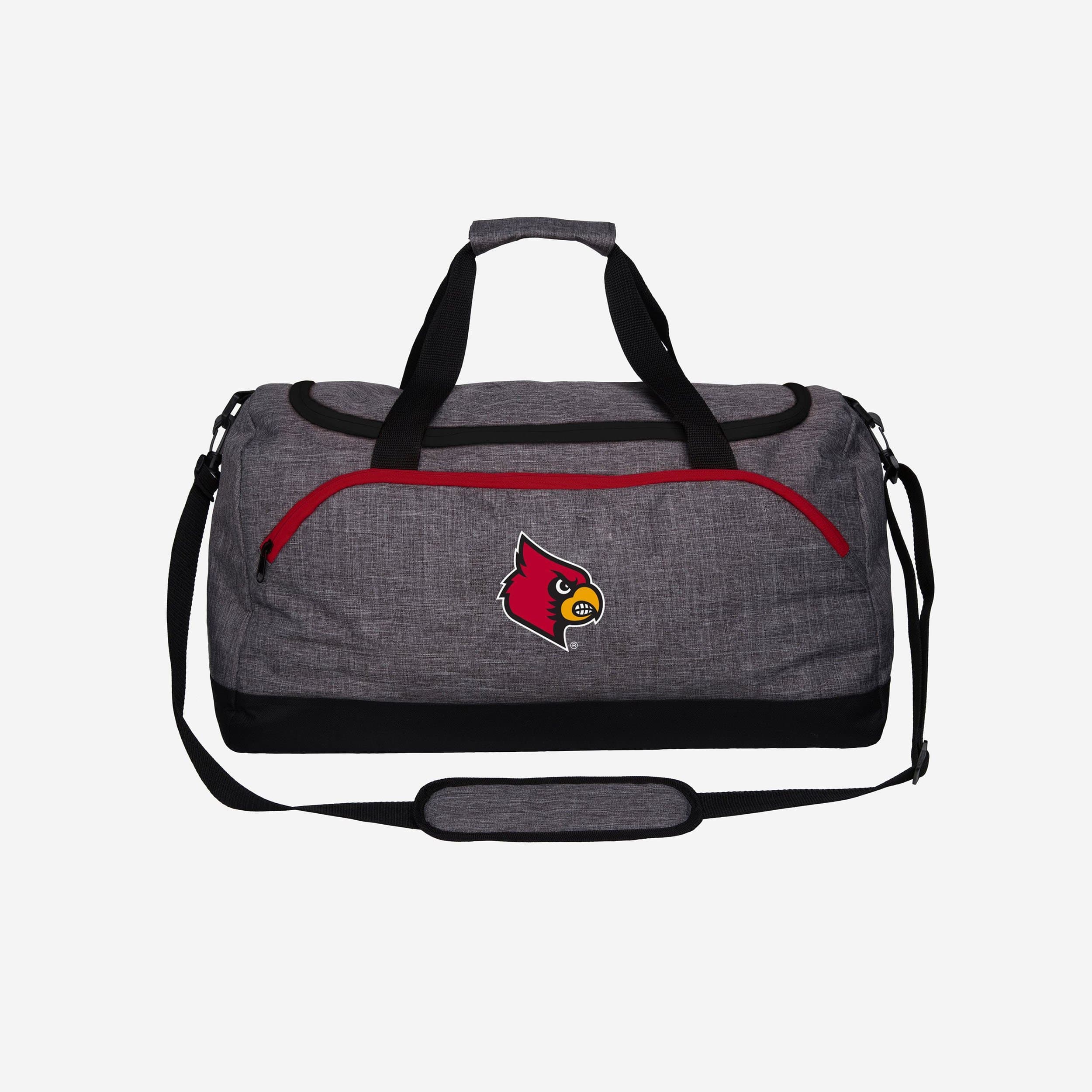 Louisville Cardinals Heather Grey Bold Color Duffle Bag FOCO