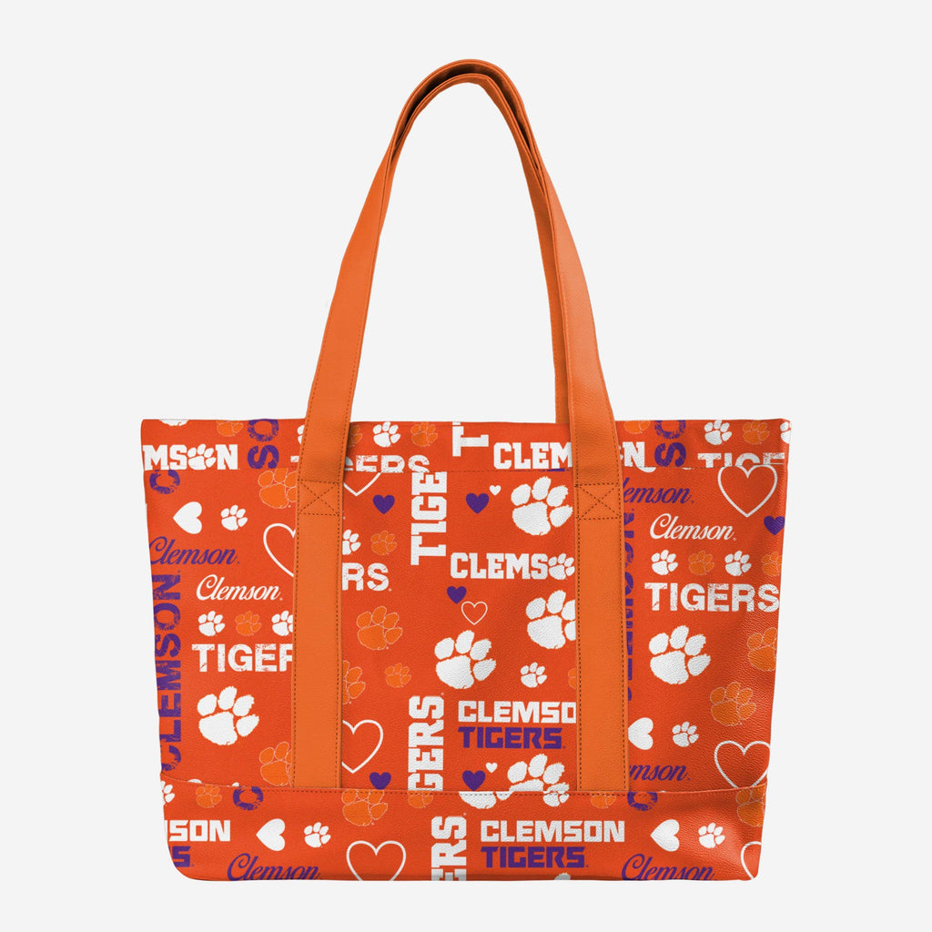 Clemson Tigers Logo Love Tote Bag FOCO - FOCO.com
