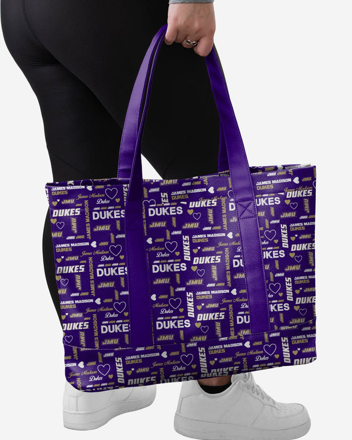 James Madison Dukes Logo Love Tote Bag FOCO - FOCO.com