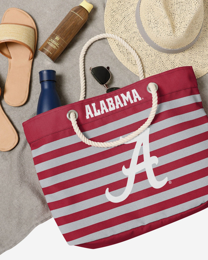 Alabama Crimson Tide Nautical Stripe Tote Bag FOCO - FOCO.com