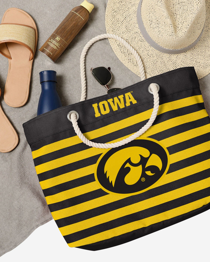 Iowa Hawkeyes Nautical Stripe Tote Bag FOCO - FOCO.com