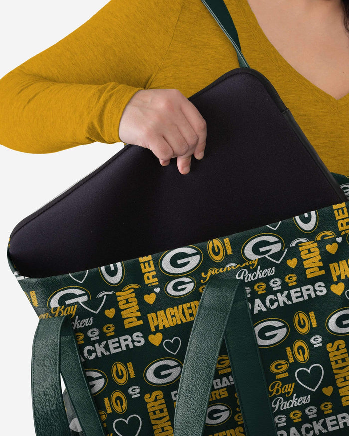 Green Bay Packers Logo Love Tote Bag FOCO - FOCO.com