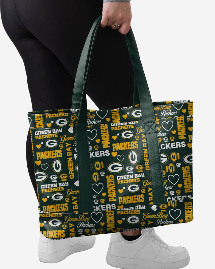 Green Bay Packers Logo Love Tote Bag FOCO - FOCO.com