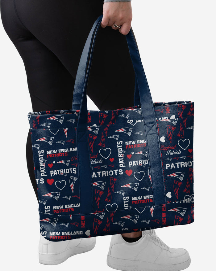 New England Patriots Logo Love Tote Bag FOCO - FOCO.com