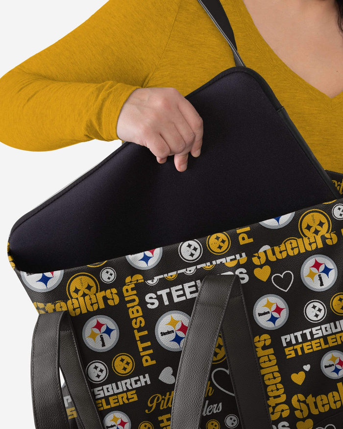 Pittsburgh Steelers Logo Love Tote Bag FOCO - FOCO.com