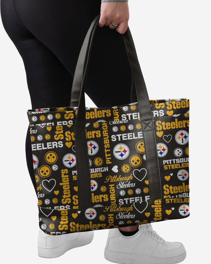 Pittsburgh Steelers Logo Love Tote Bag FOCO - FOCO.com